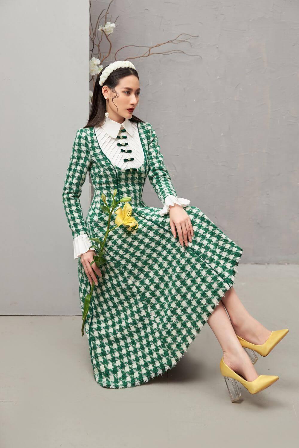 Ratih Long Sleeves Tweed Dress MEAN BLVD