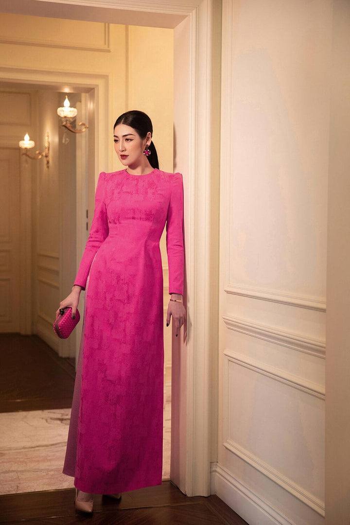 Raya Fitted Long Sleeved Brocade Ankle Length Ao Dai MEAN BLVD