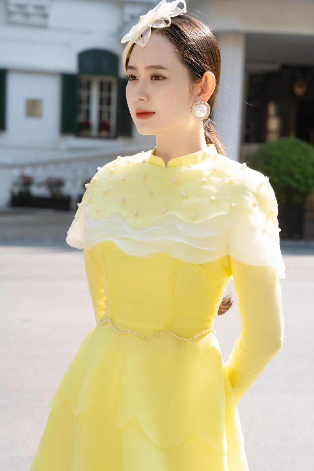 Reagan Fitted Layered Organza Long Length Ao Dai MEAN BLVD