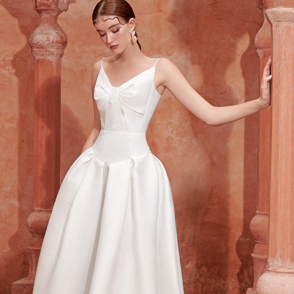 Rexha V-Neck Bow Dress MEAN BLVD