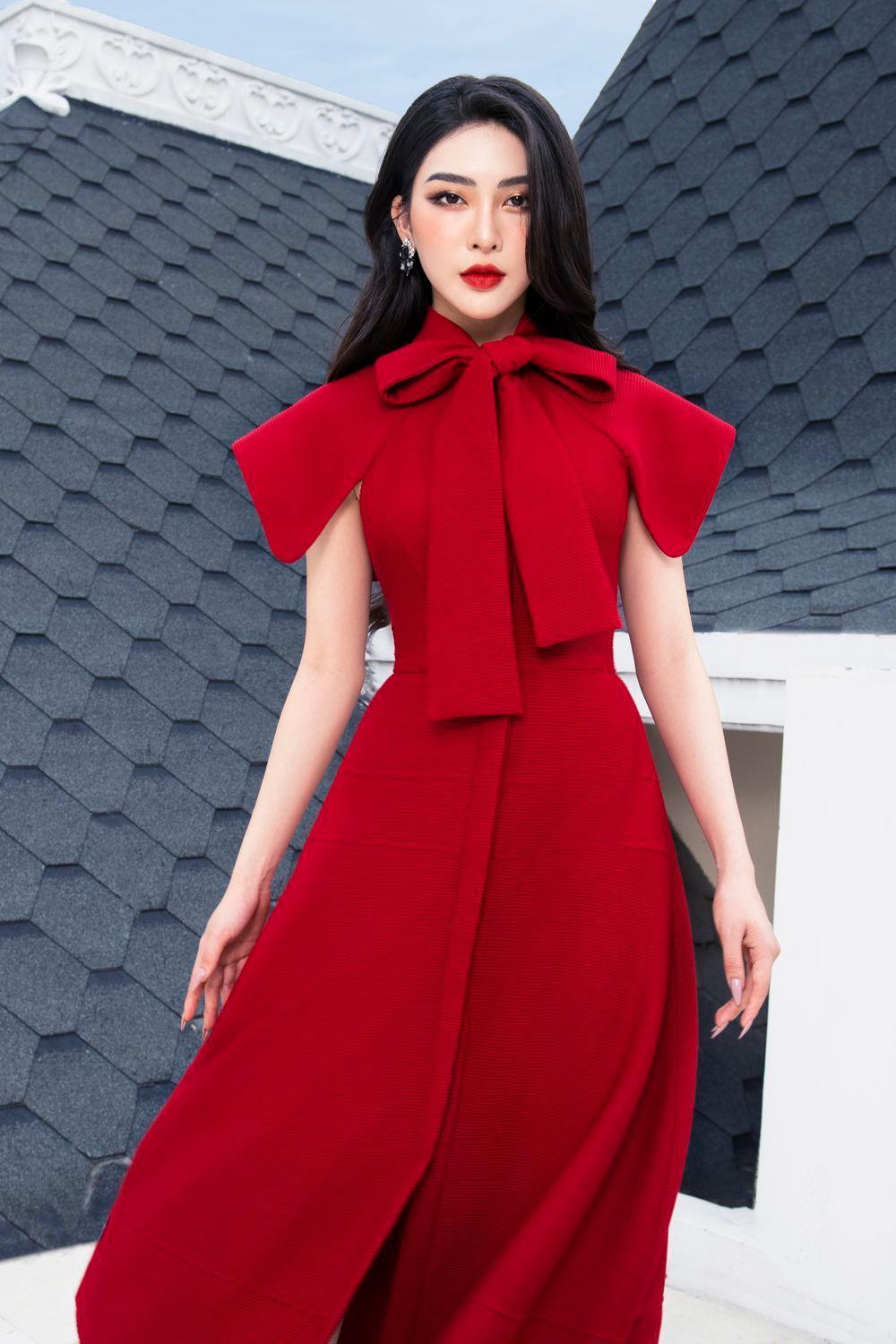 Rosette Bowtie Neck Dress MEAN BLVD