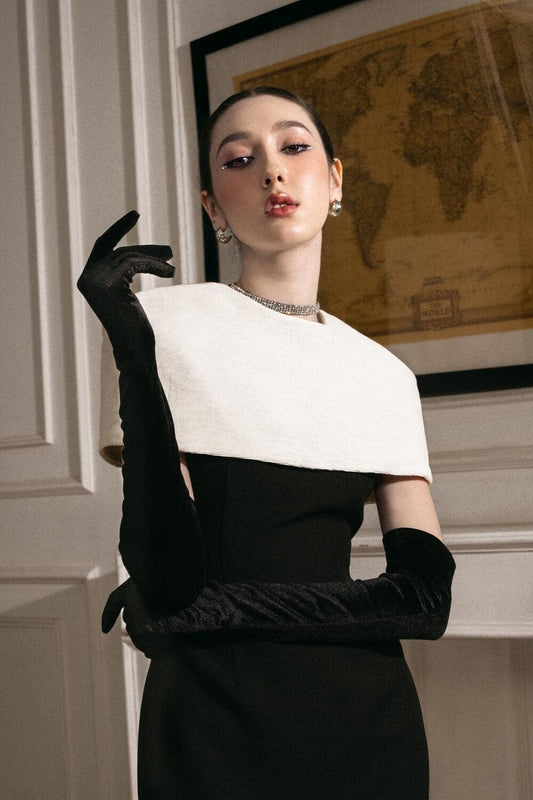 Scarlett Round Neck Ribbed Cotton Cape - MEAN BLVD