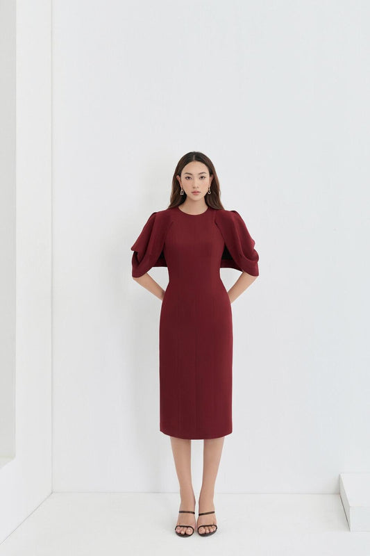 Shirina Cape Shoulders Dress MEAN BLVD