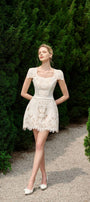 Sonata A-line Short Sleeved Linen Silk Mini Dress MEAN BLVD