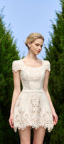 Sonata A-line Short Sleeved Linen Silk Mini Dress MEAN BLVD