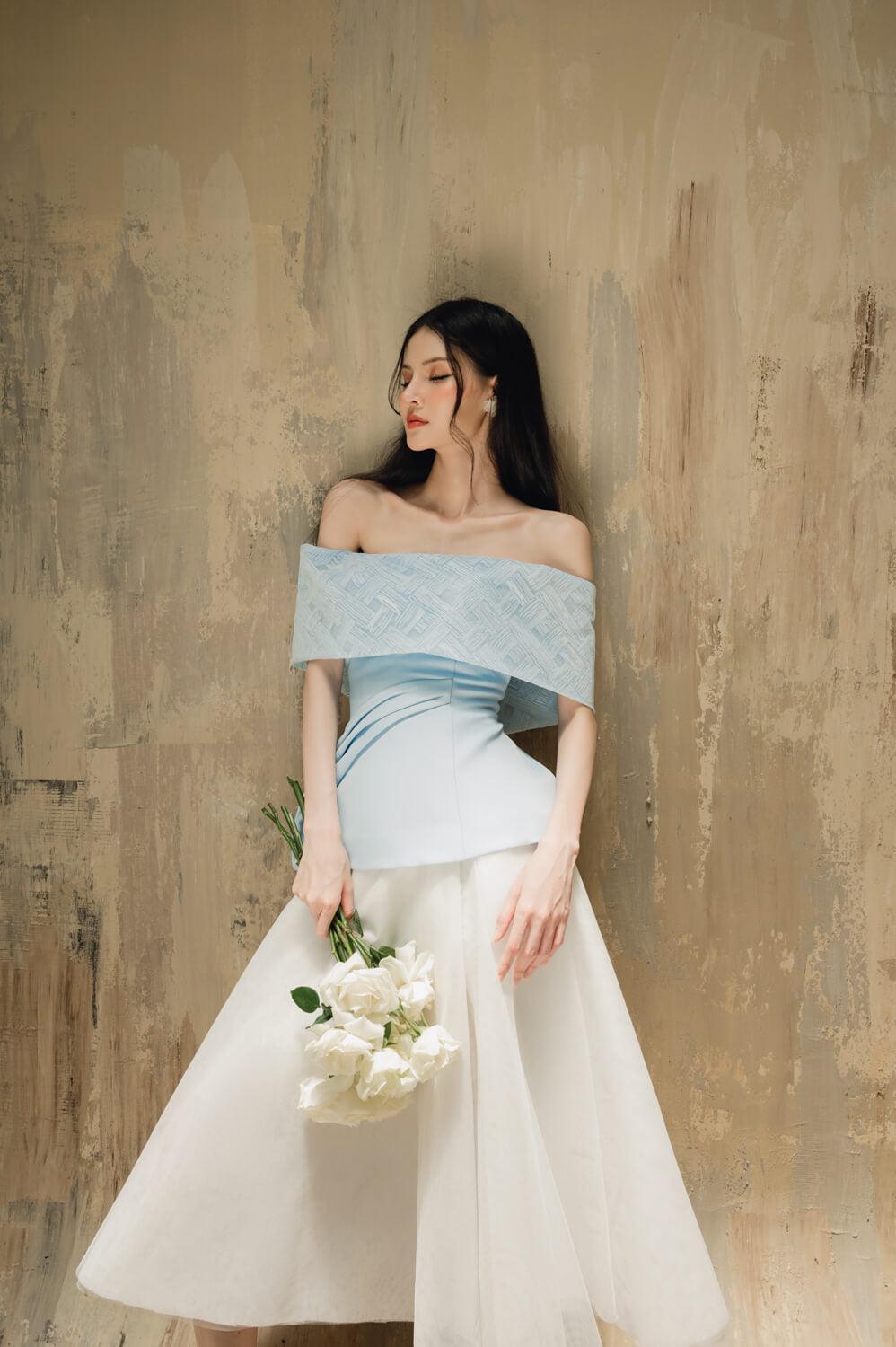 Sophia A-line Flared Tulle Midi Skirt MEAN BLVD