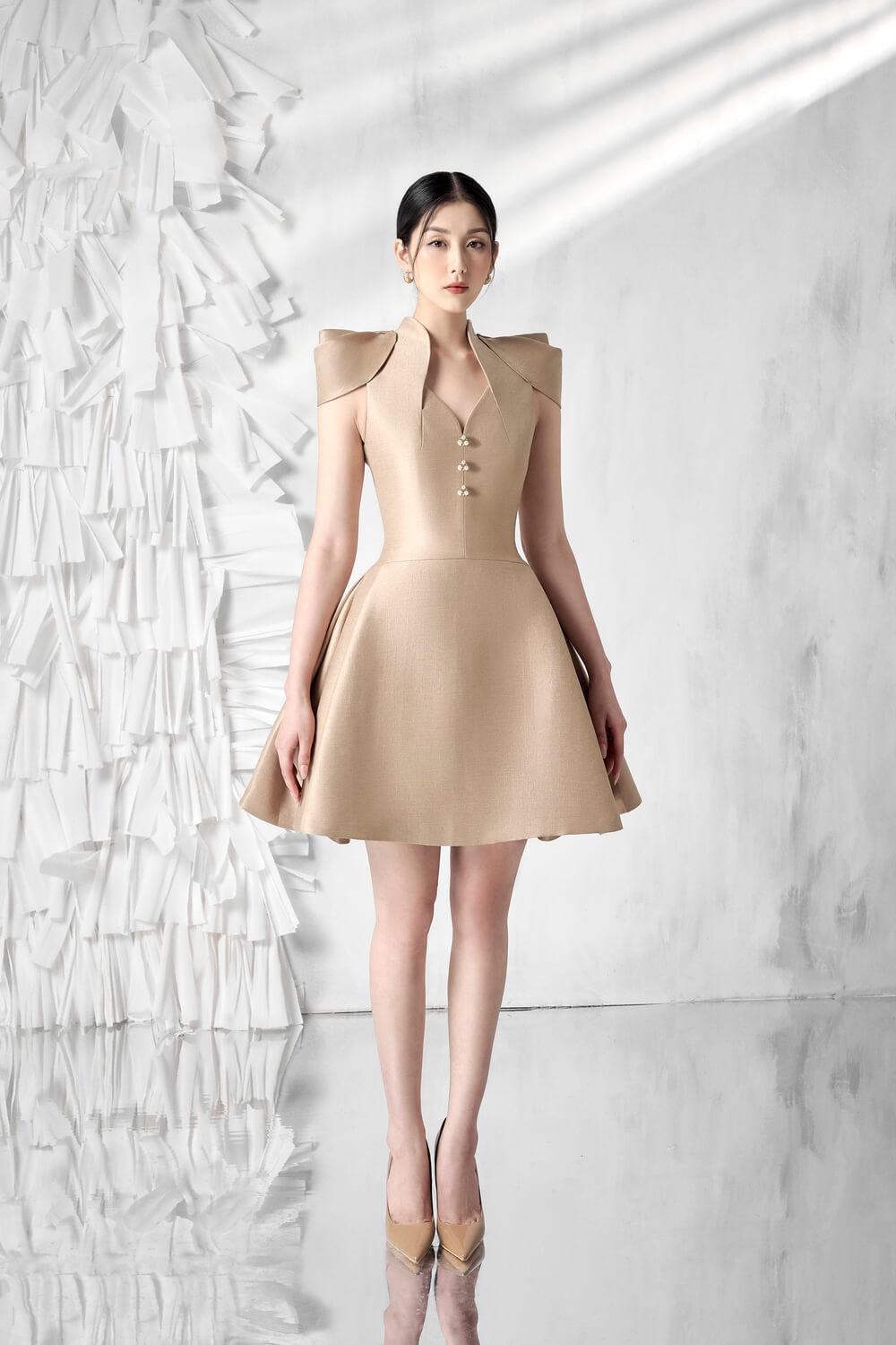 Sophie Stylized Shoulder Dress MEAN BLVD