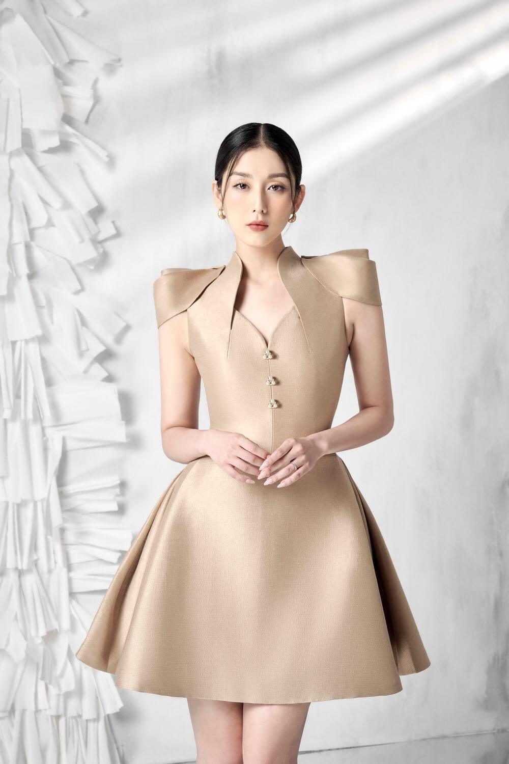 Sophie Stylized Shoulder Dress MEAN BLVD
