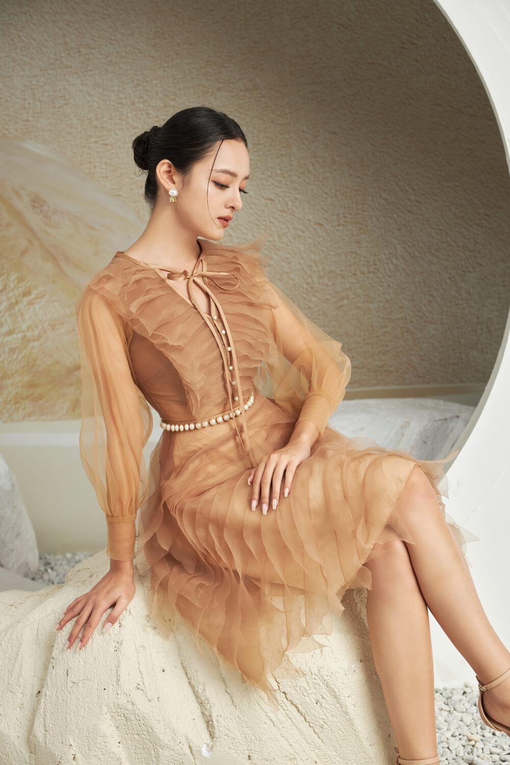 Strauss V-Neck Dress MEAN BLVD