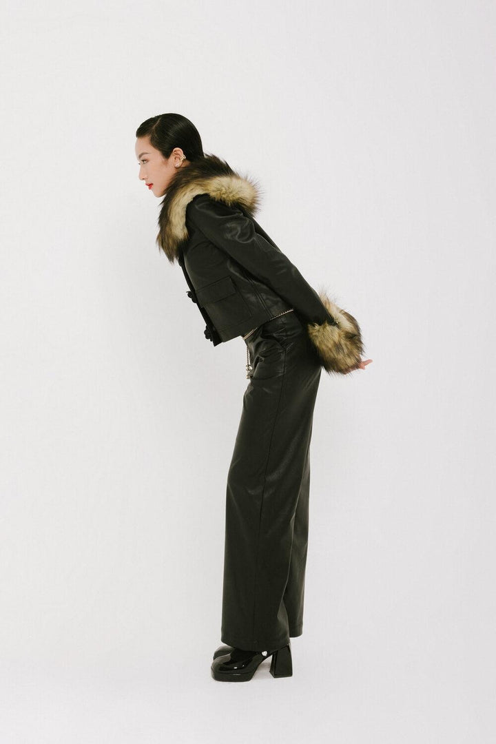 Talia Straight Side Pocket Leather Pants MEAN BLVD