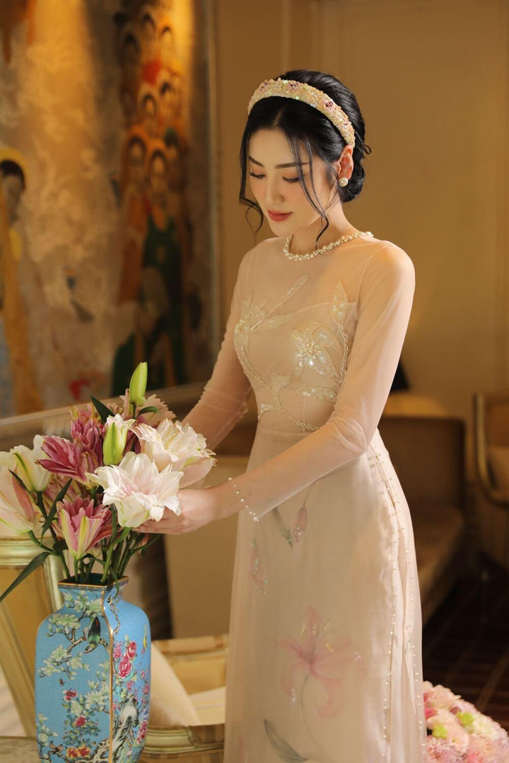 Tucci See-Through Sleeves Ao Dai MEAN BLVD