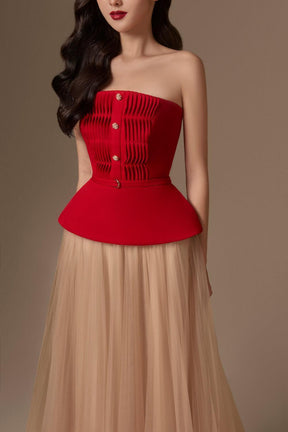 Women's Turin Gathered See-Through Tulle Calf Length Skirt XS/S/M/L