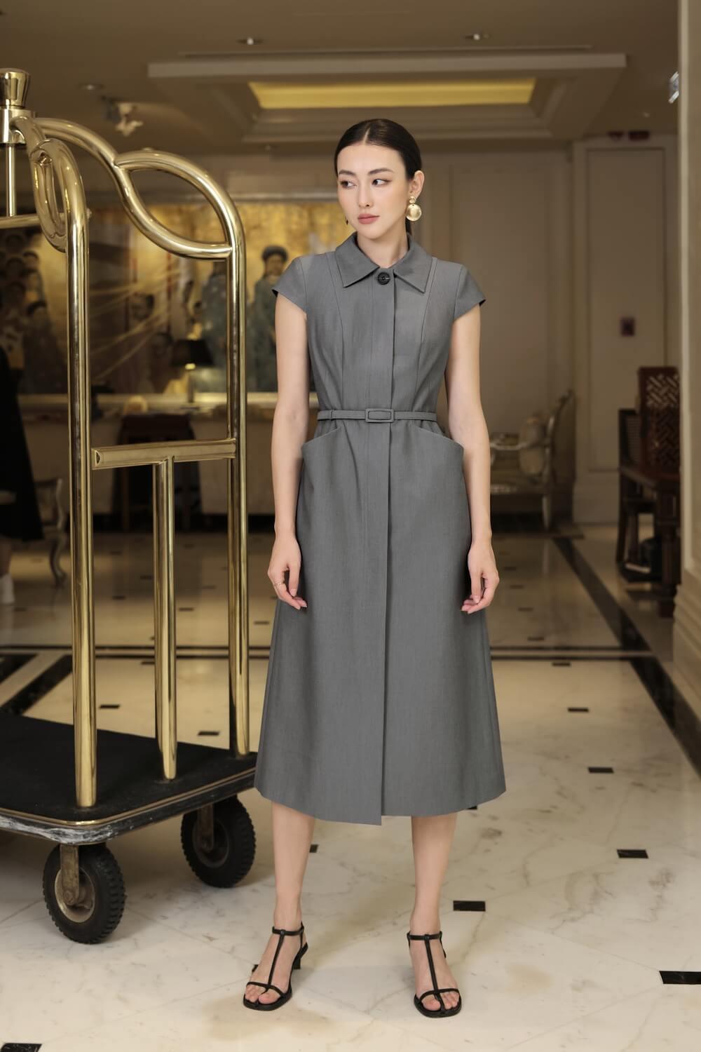 Xander Folded Collar Dress MEAN BLVD