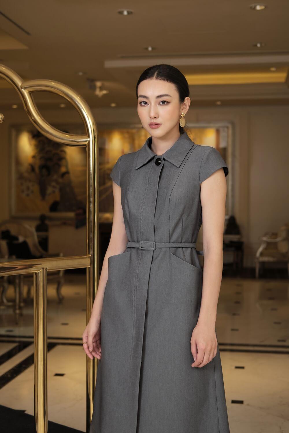 Xander Folded Collar Dress MEAN BLVD