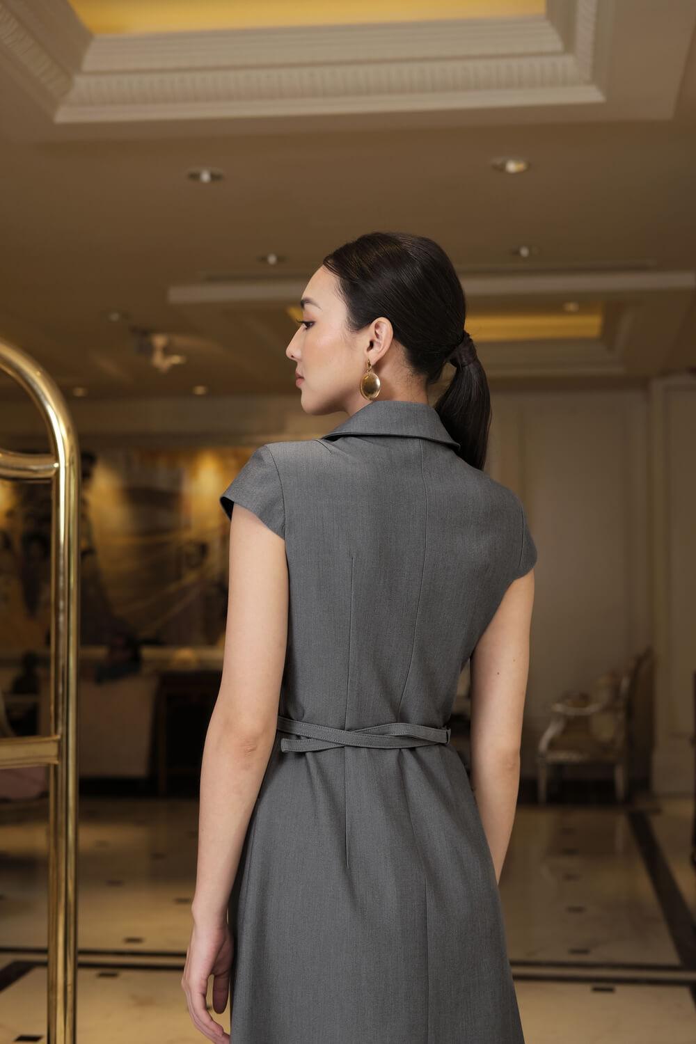 Xander Folded Collar Dress MEAN BLVD