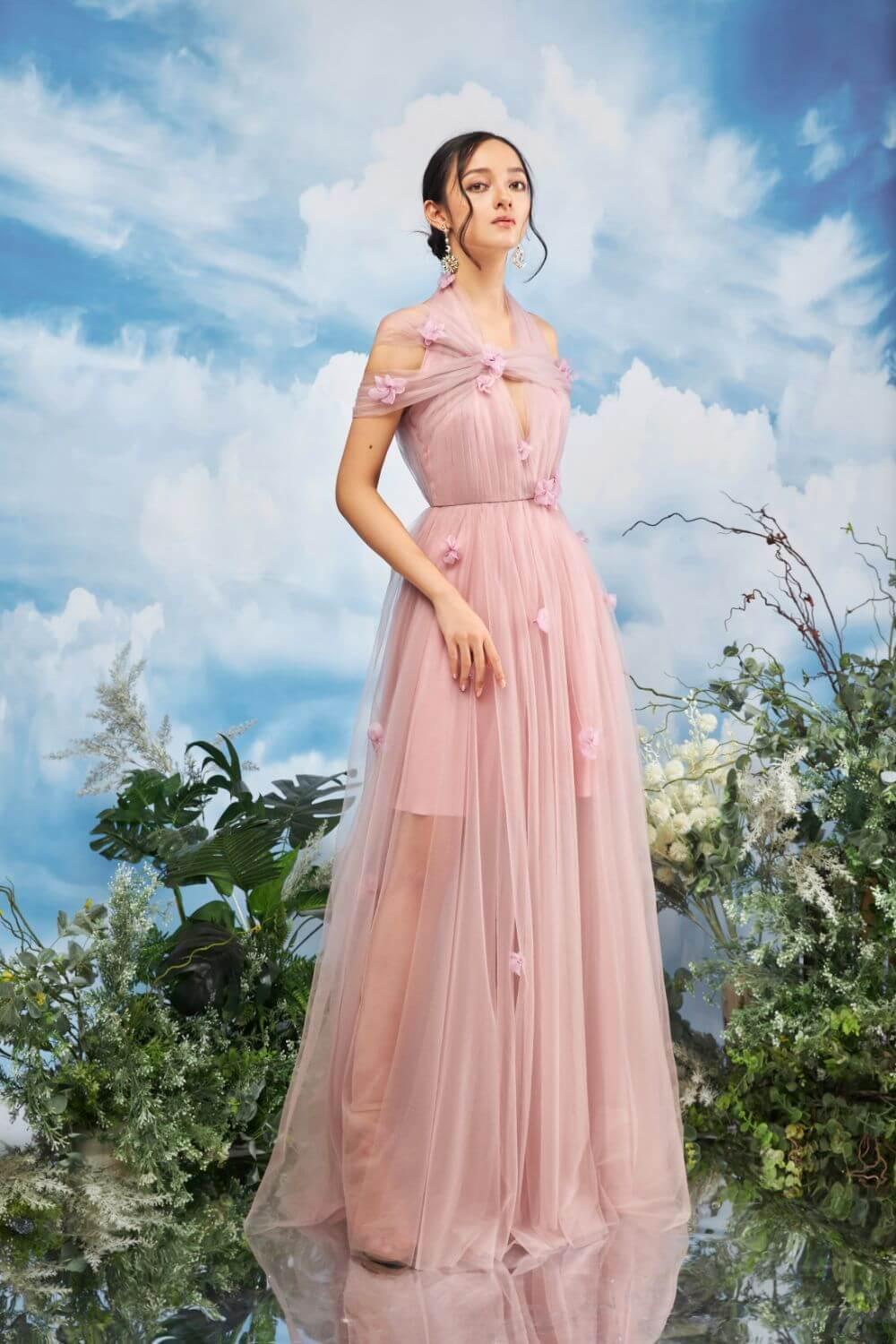 Women's Yolaf Gathered Cold Shoulder Sleeved Mesh Sheer Maxi Dress XS/S/M/L/XL Pink Mean Blvd S / Pink Women's Yolaf Gathered Cold Shoulder Sleeved Mesh Sheer Maxi Dress XS/S/M/L/XL Pink Mean Blvd S / Pink