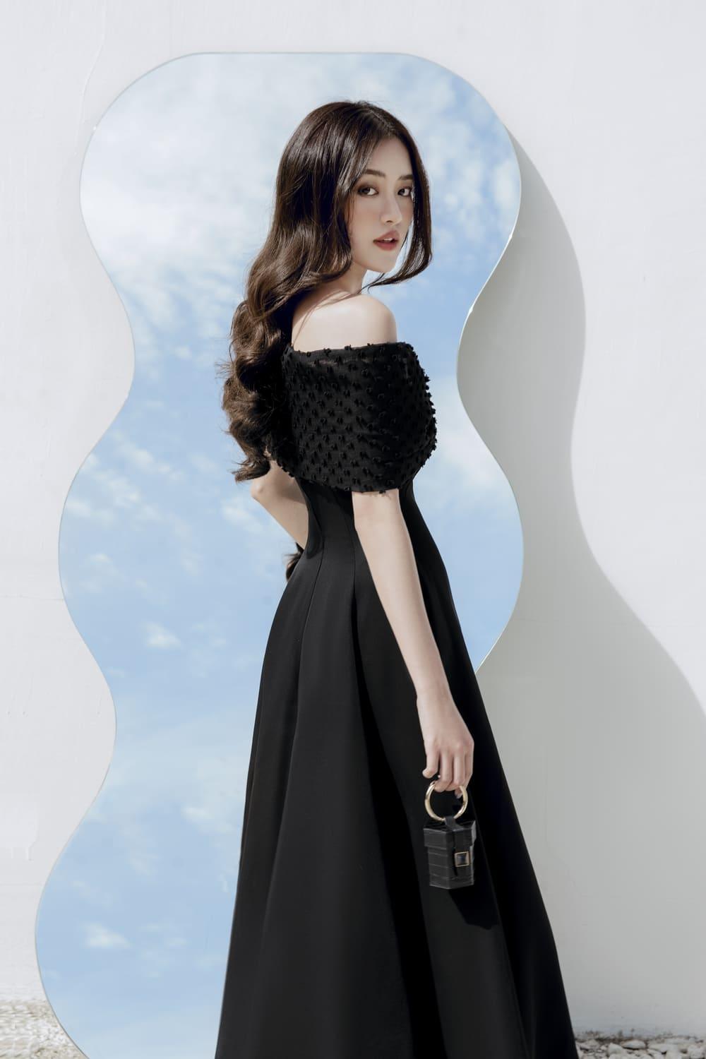 Women's Zane A-line Off-Shoulder Linen Midi Dress S/M/L Black MEAN BLVD Women's Zane A-line Off-Shoulder Linen Midi Dress S/M/L Black MEAN BLVD