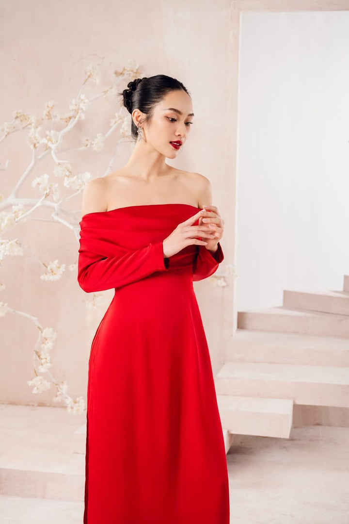 Zazie Off-Shoulder Ao Dai - MEAN BLVD